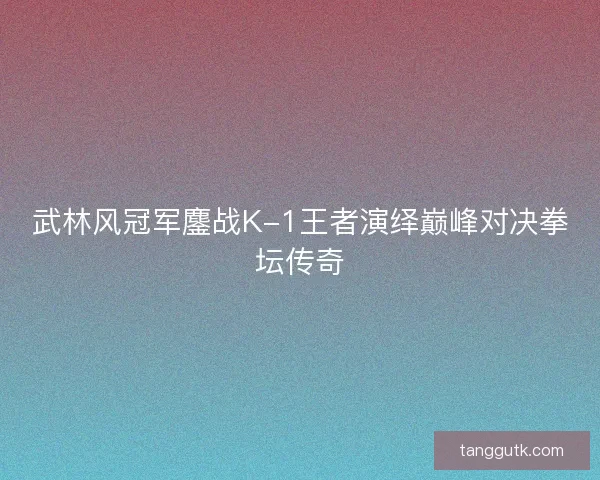 武林风冠军鏖战K-1王者演绎巅峰对决拳坛传奇 武林风冠军鏖战K-1王者演绎巅峰对决拳坛传奇