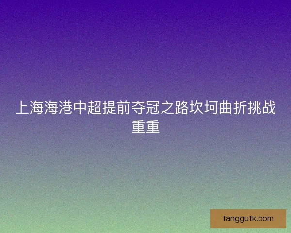 上海海港中超提前夺冠之路坎坷曲折挑战重重